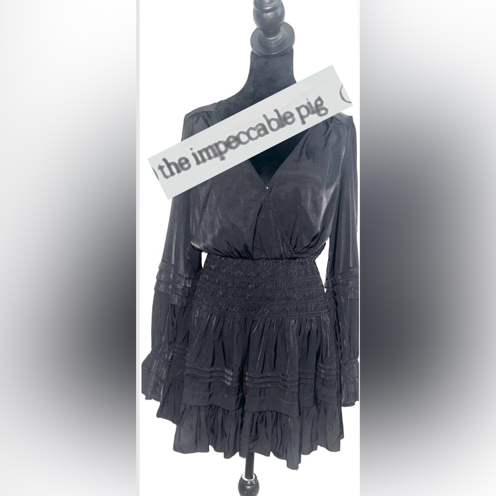🐷The Impeccable Pig Elegant Black Long Sleeve Dress Mini Dress🐷